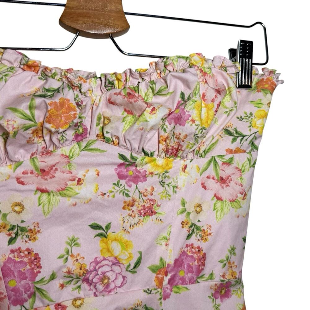 House Of CB Light Pink 2 Piece Floral Corset Clarabelle Midi Sun Dress XS - Picture 13 of 16